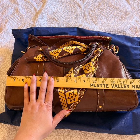 Dooney & Bourke Brown Leather Florentine Satchel Crossbody - Picture 9 of 10